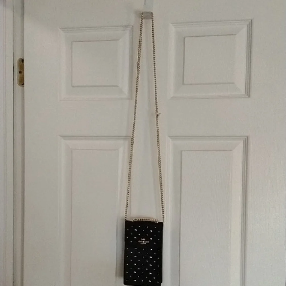 NWT Coach signature elegant black leather phone Crossbody Bag - Picture 4 of 5